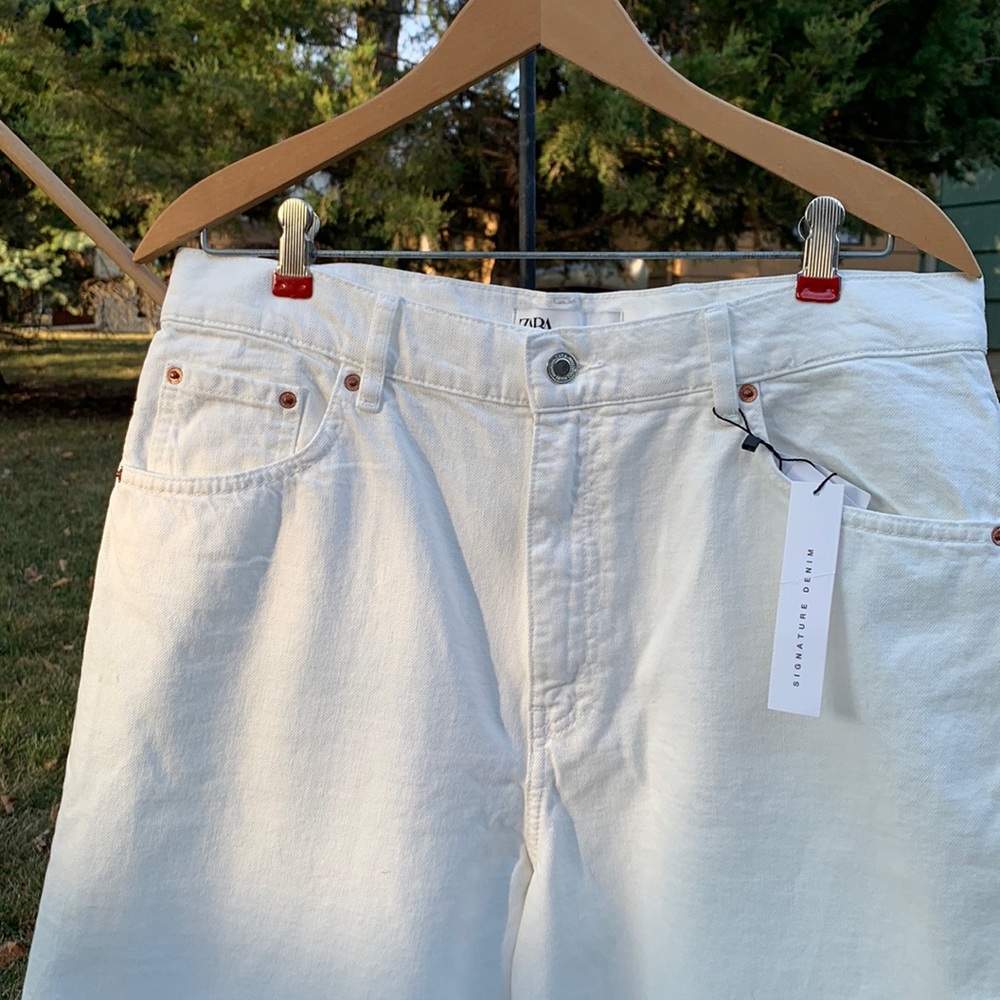 NWT / Zara / white Trute wide leg, 5-pocket denim jeans